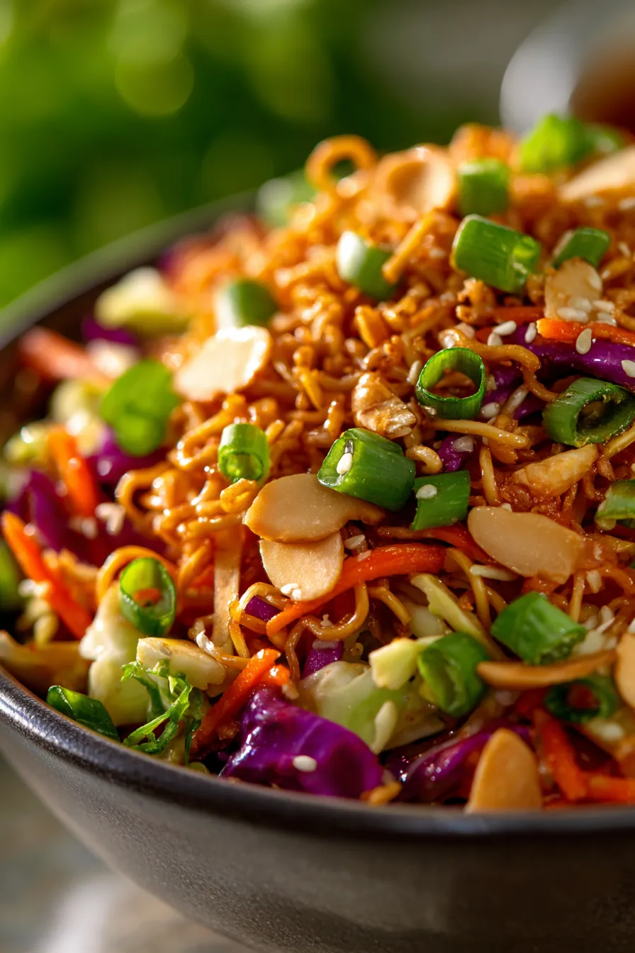 Asian slaw ingredients overhead
