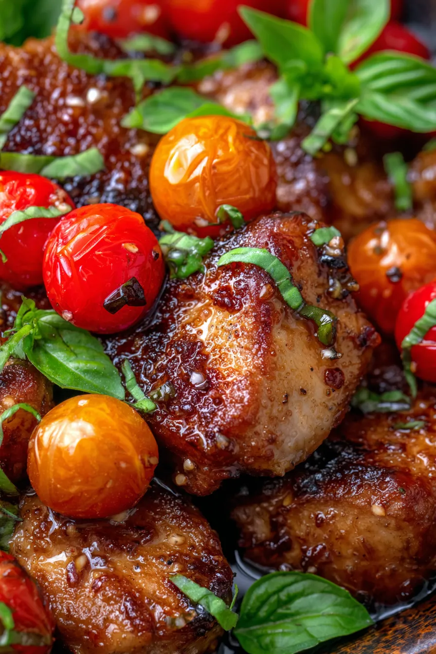 Baked Balsamic Chicken (Juicy & Flavorful)-finished-tray