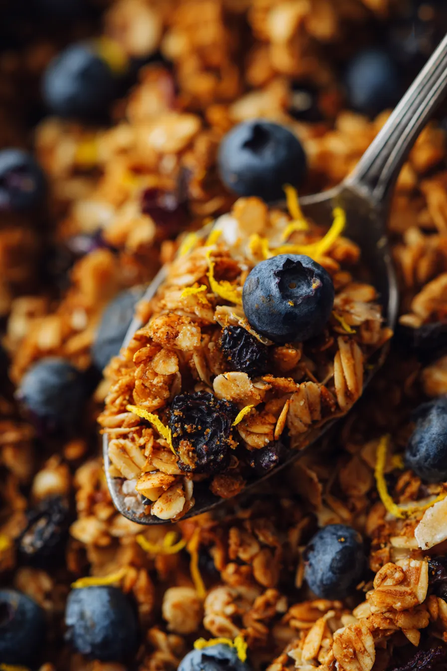 Blueberry Lemon Zest Granola Recipe (Crunchy & Easy)