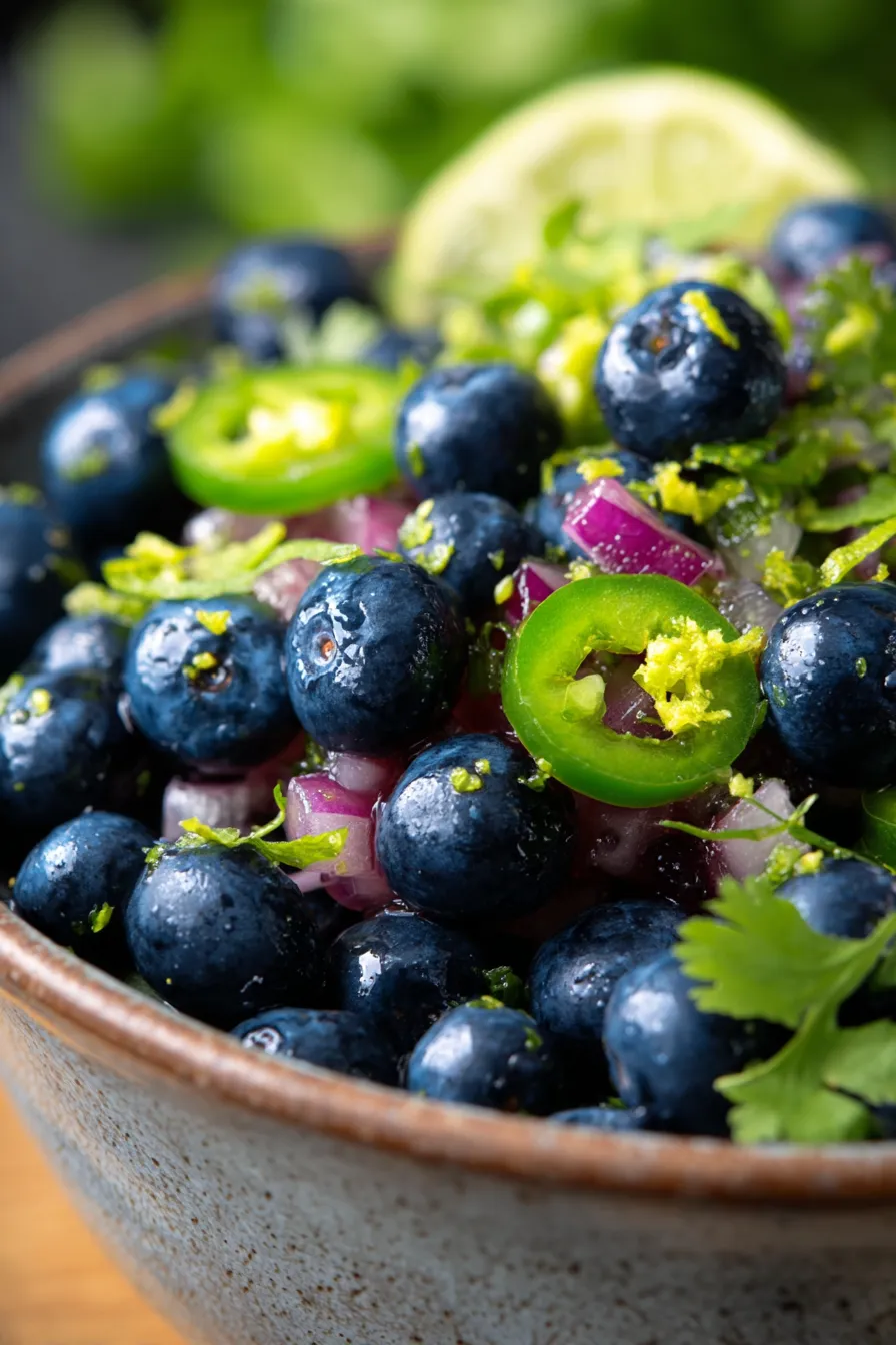 Blueberry Lime Salsa-ingredients-chopped-board