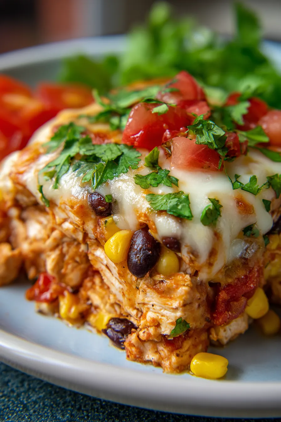Burrito Casserole-fresh-cilantro-garnish