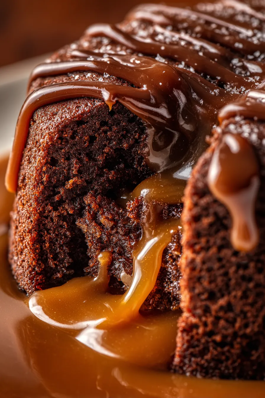 Caramel Drip pouring close up