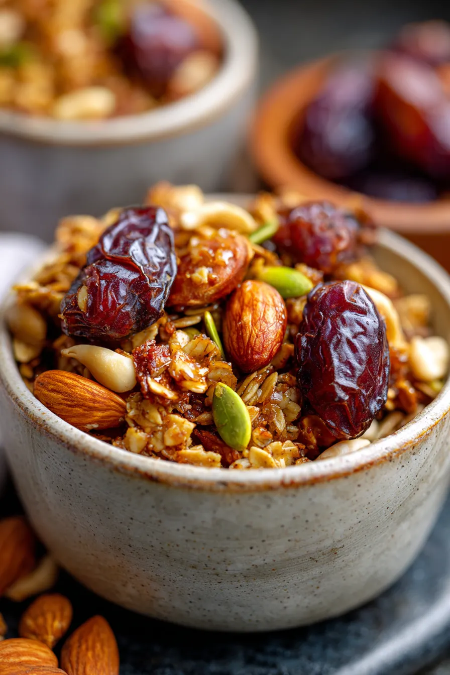 Chai-Spiced Granola with Dates-texture-closeup