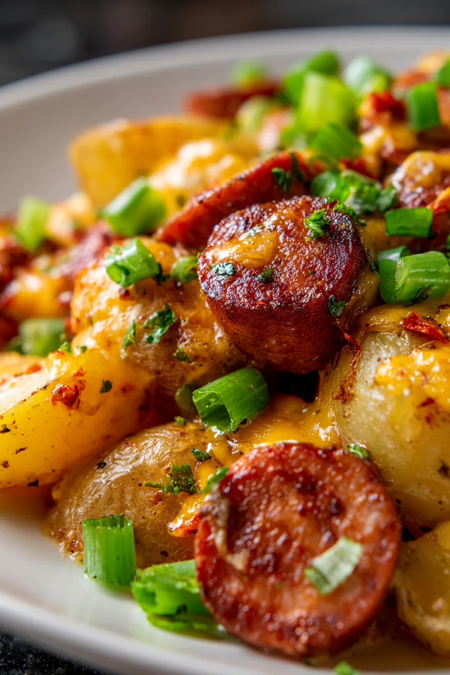 Cheesy Ranch Potatoes and Smoked Sausage Crockpot Dinner-ingredients-prepped