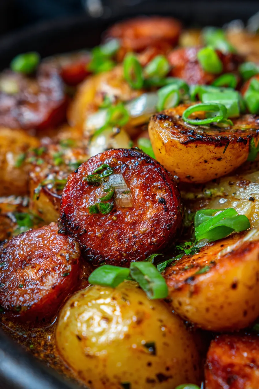 Cheesy Ranch Potatoes & Smoked Sausage Crockpot | Easy