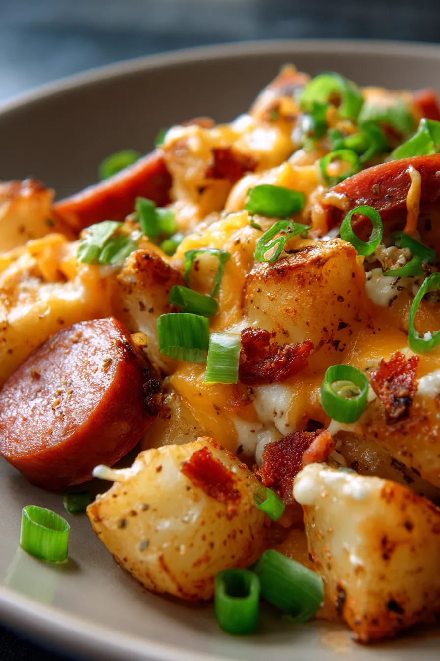 Cheesy Ranch Potatoes with Smoked Sausage (One-Pan Dinner)-ingredients-prep