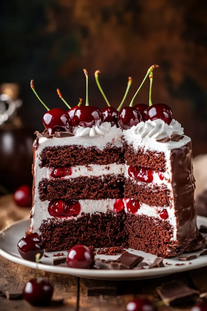 Decadent Cherry Chocolate Black Forest Style Cake Recipe