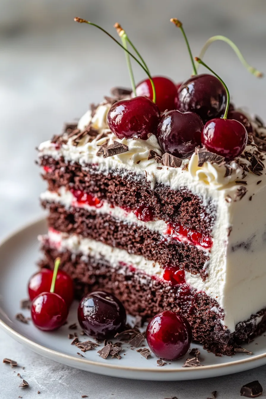 Cherry Chocolate Black Forest Style Cake-ingredients-assembly