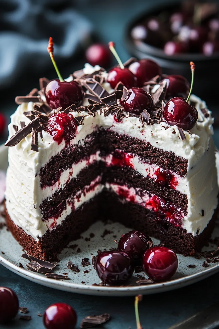 Cherry Chocolate Black Forest Style Cake-layers-texture