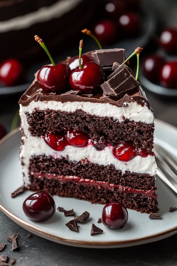 Decadent Cherry Chocolate Black Forest Style Cake Recipe