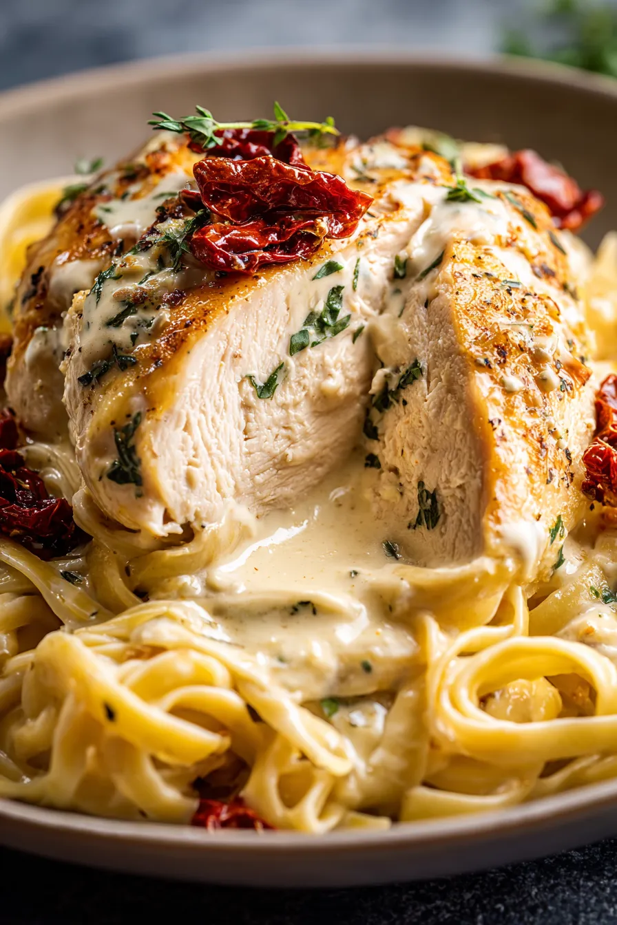 chicken breast searing for alfredo