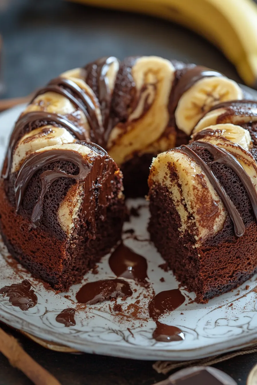Chocolate Banana Marble Cake-baking-rustic