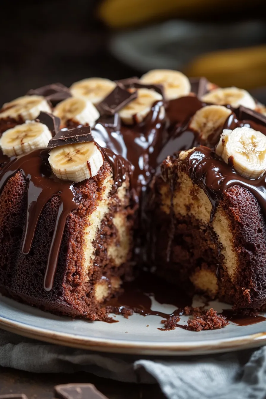 Chocolate Banana Marble Cake-texture-moist
