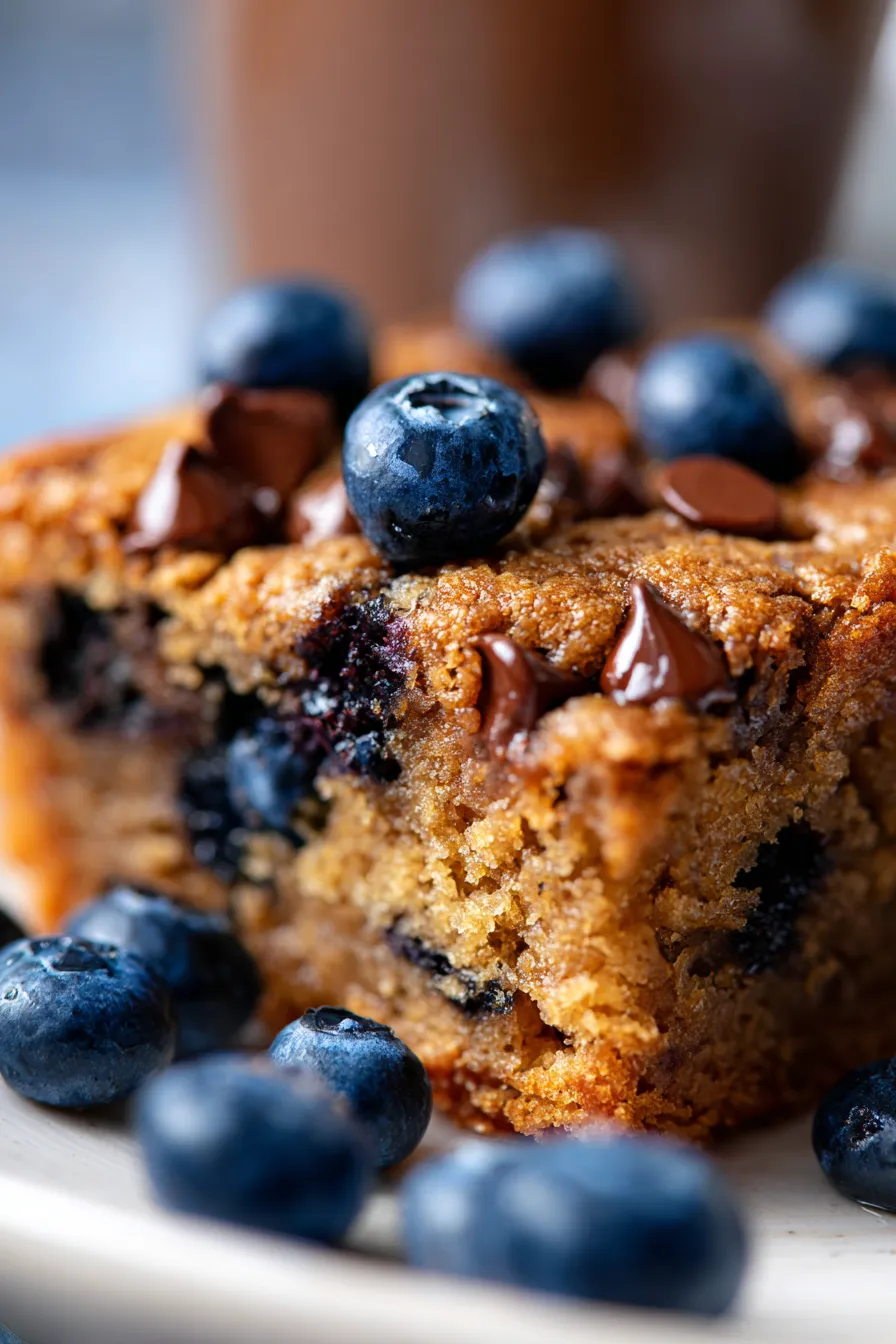 Chocolate Blueberry Breakfast Cake-warm-serving