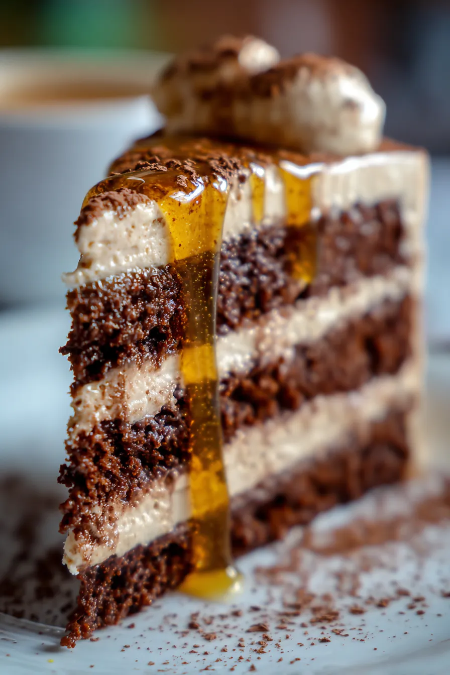Chocolate Cake with Honey Buttercream-overhead-decorated