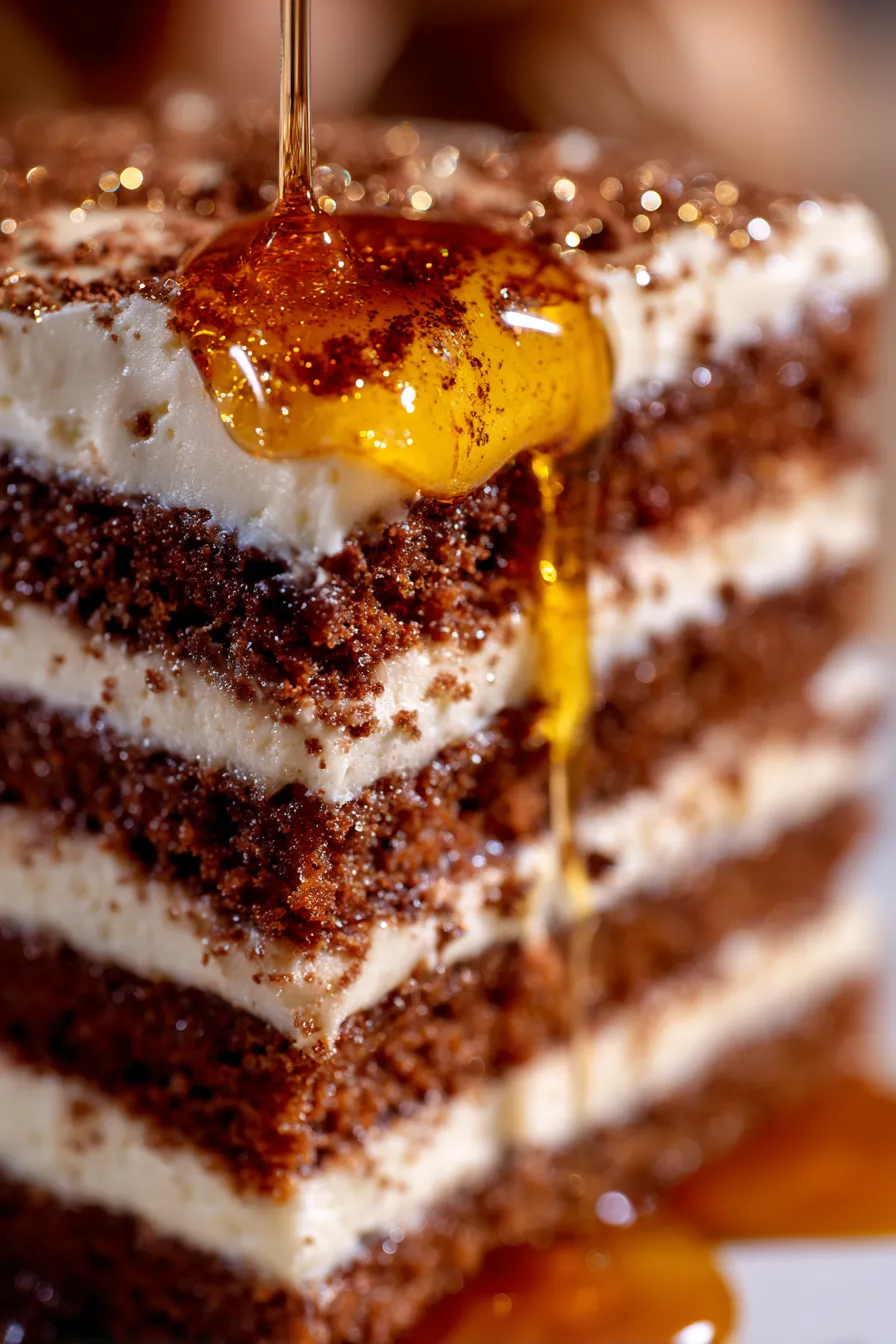 Chocolate Cake with Honey Buttercream-texture-closeup