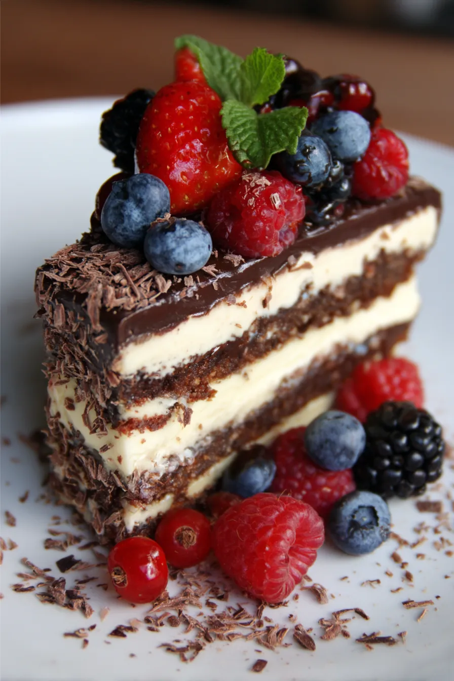 Chocolate Cake with Vanilla Custard Layers-assembly-process