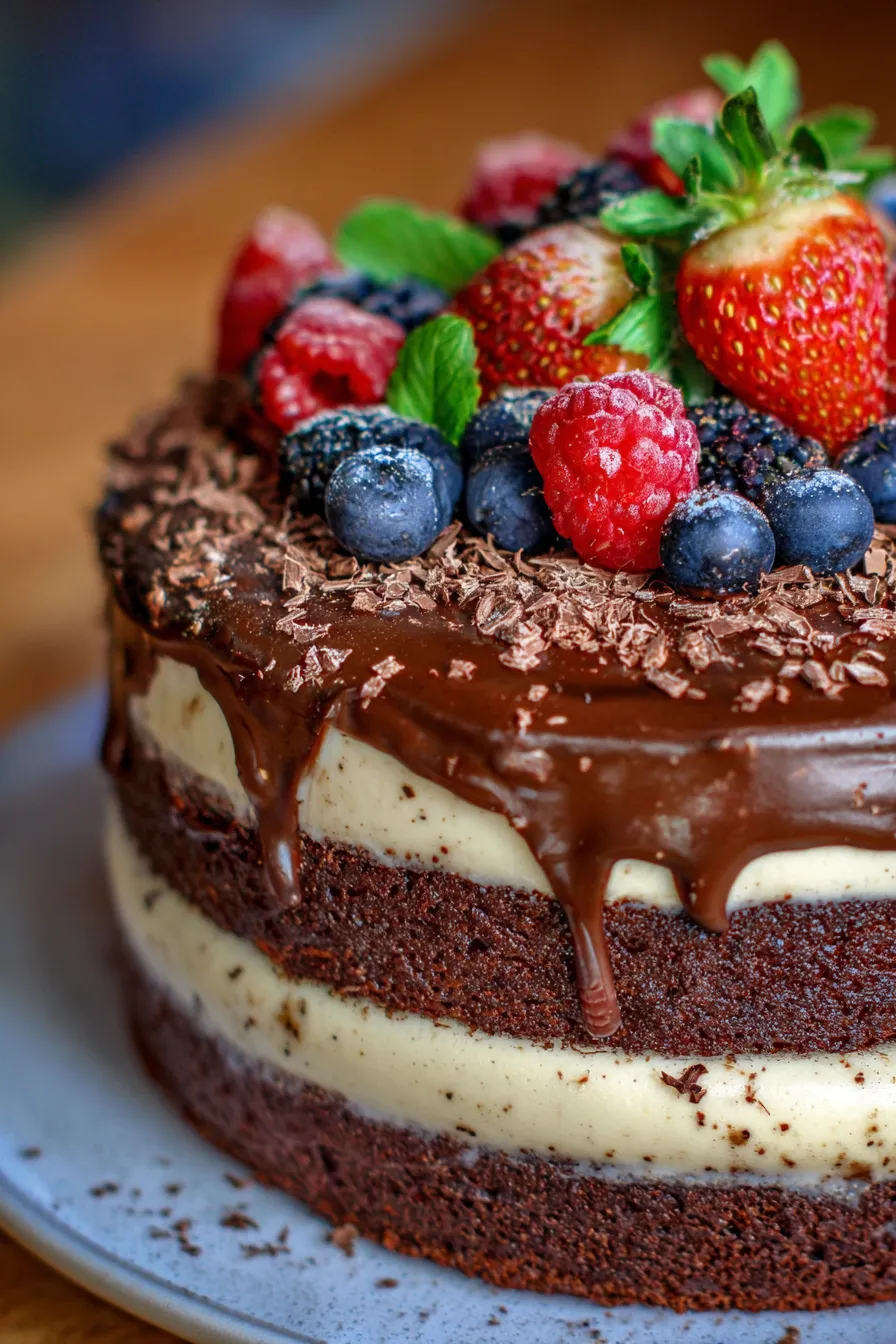 Chocolate Cake with Vanilla Custard Layers-ingredients-arrangement