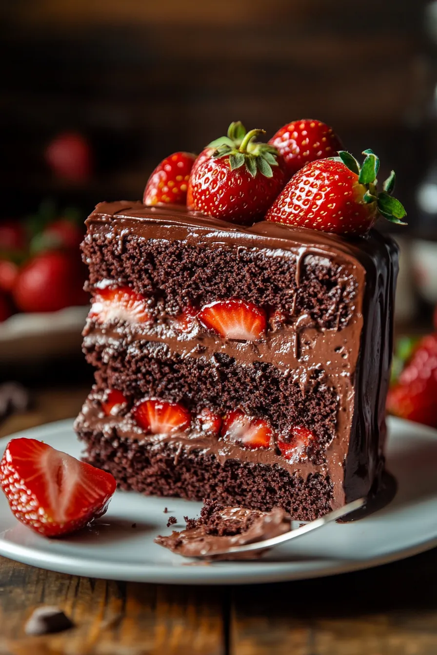 chocolate strawberry cake whole