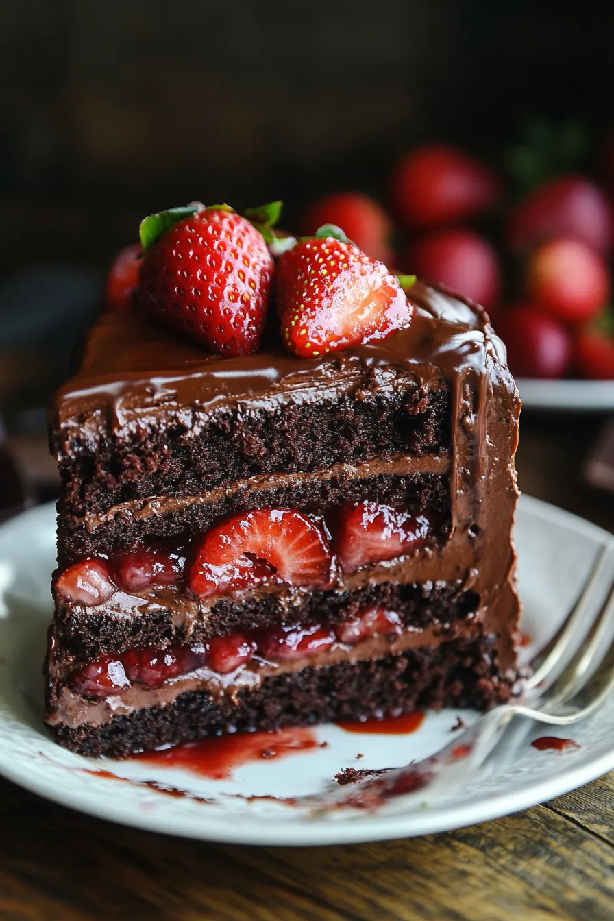 The Most Decadent Chocolate Strawberry Layer Cake Recipe