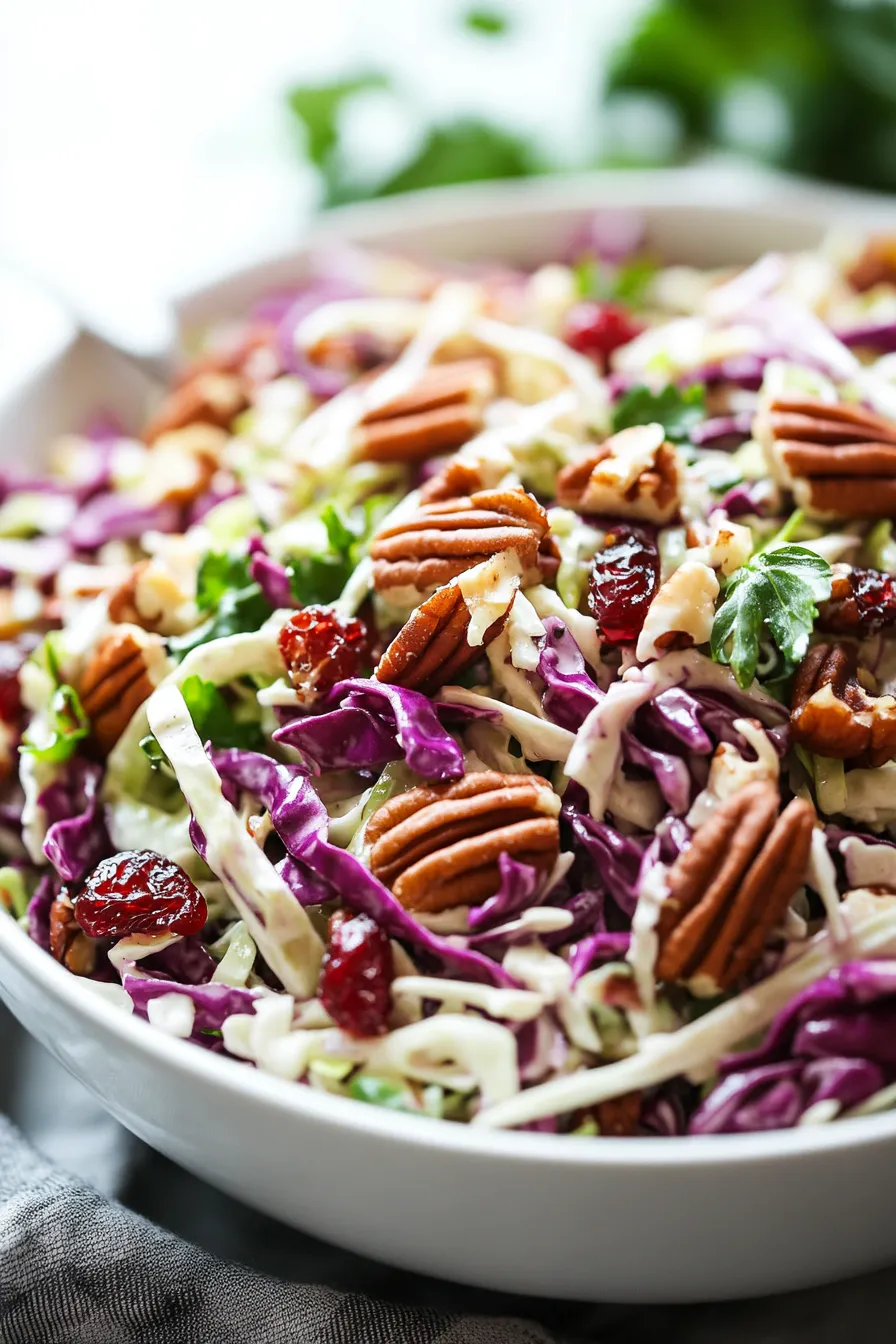 Best Coleslaw with Cranberries & Pecans | Easy Recipe