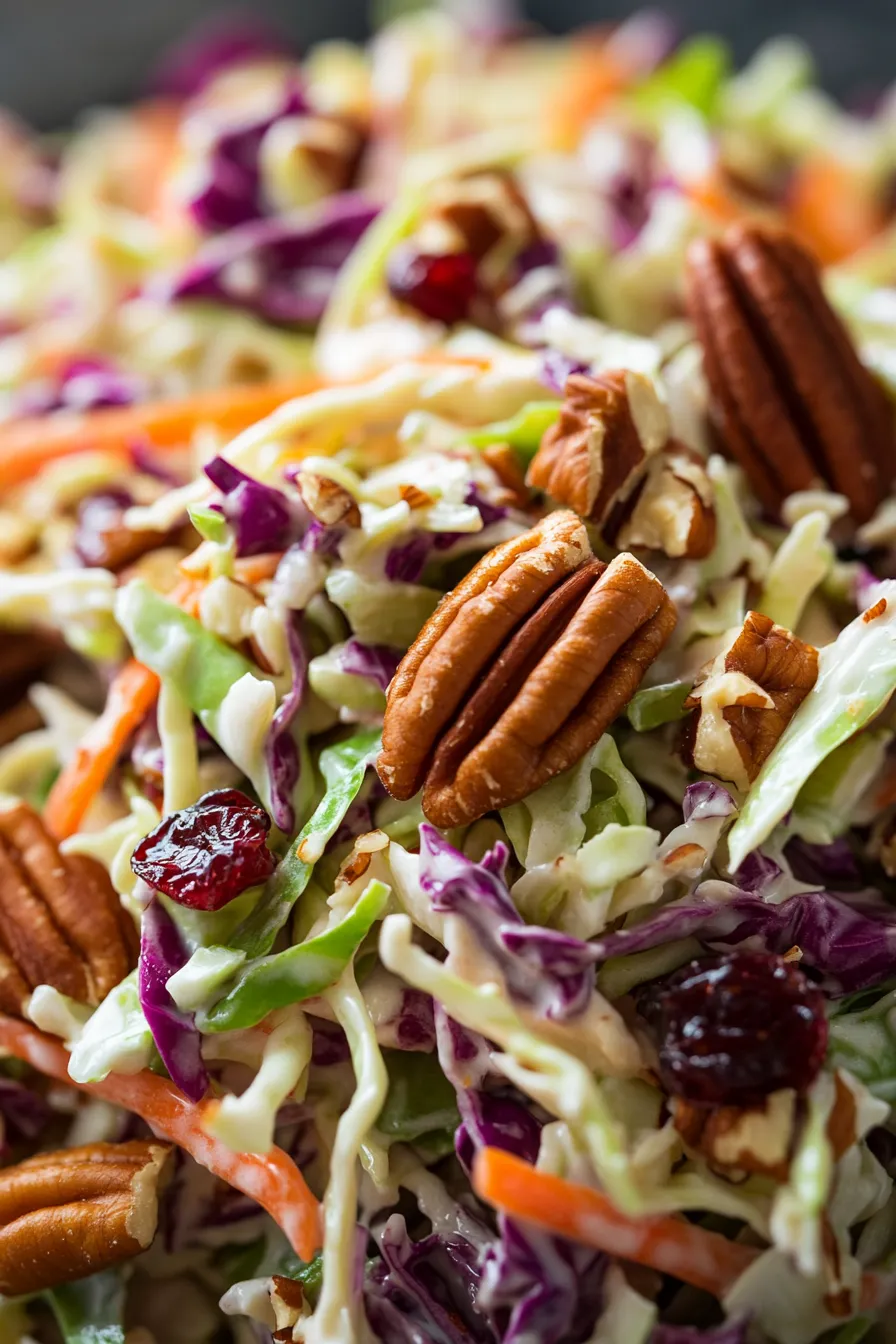 Best Creamy Cranberry Pecan Coleslaw | Easy Potluck Side