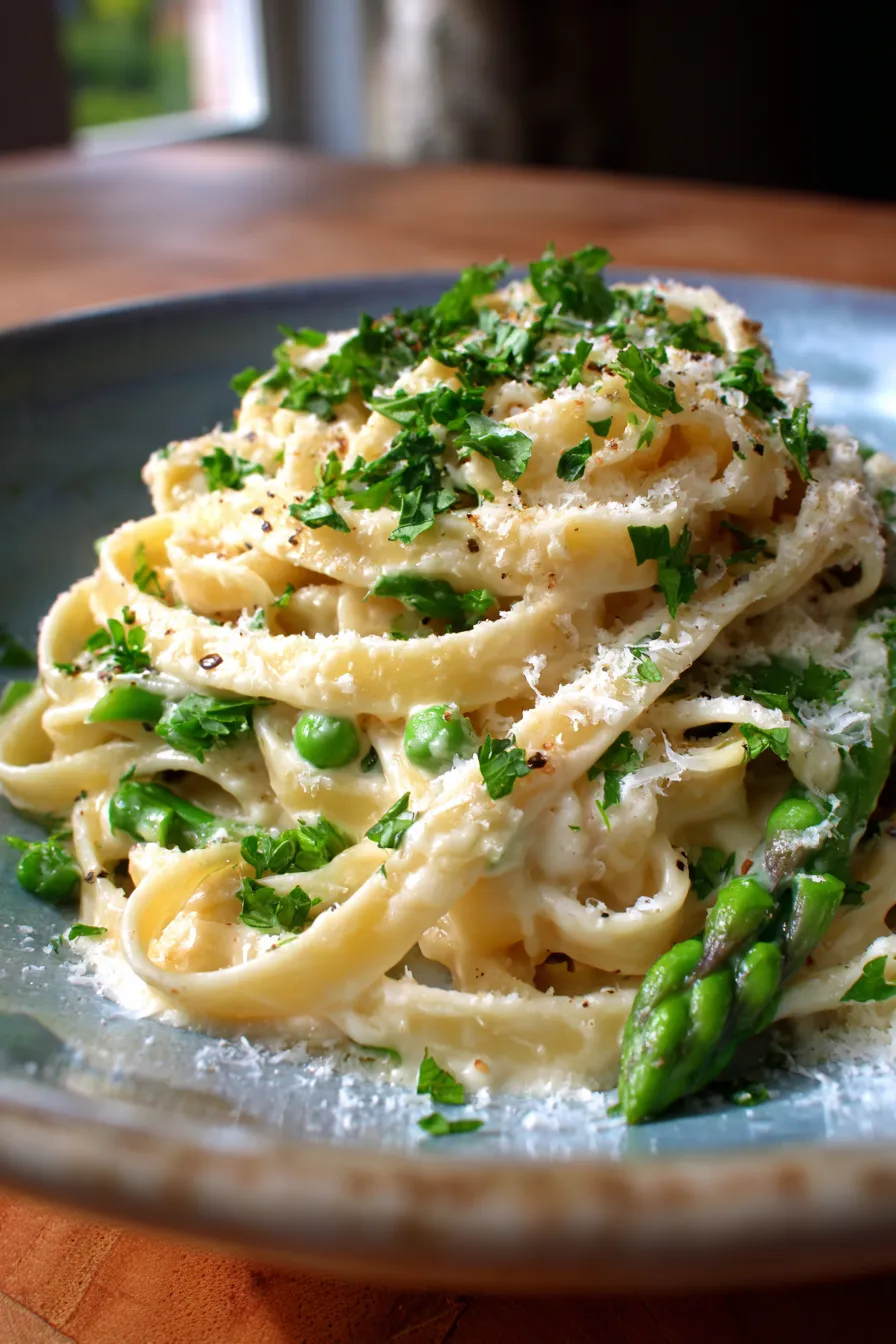 Creamy Alfredo with Asparagus Tips-ingredients-fresh