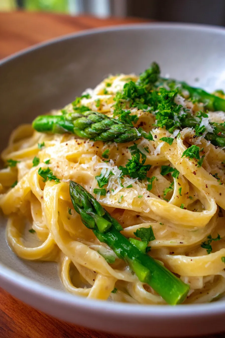 Creamy Alfredo with Asparagus Tips: Easy Dinner Recipe