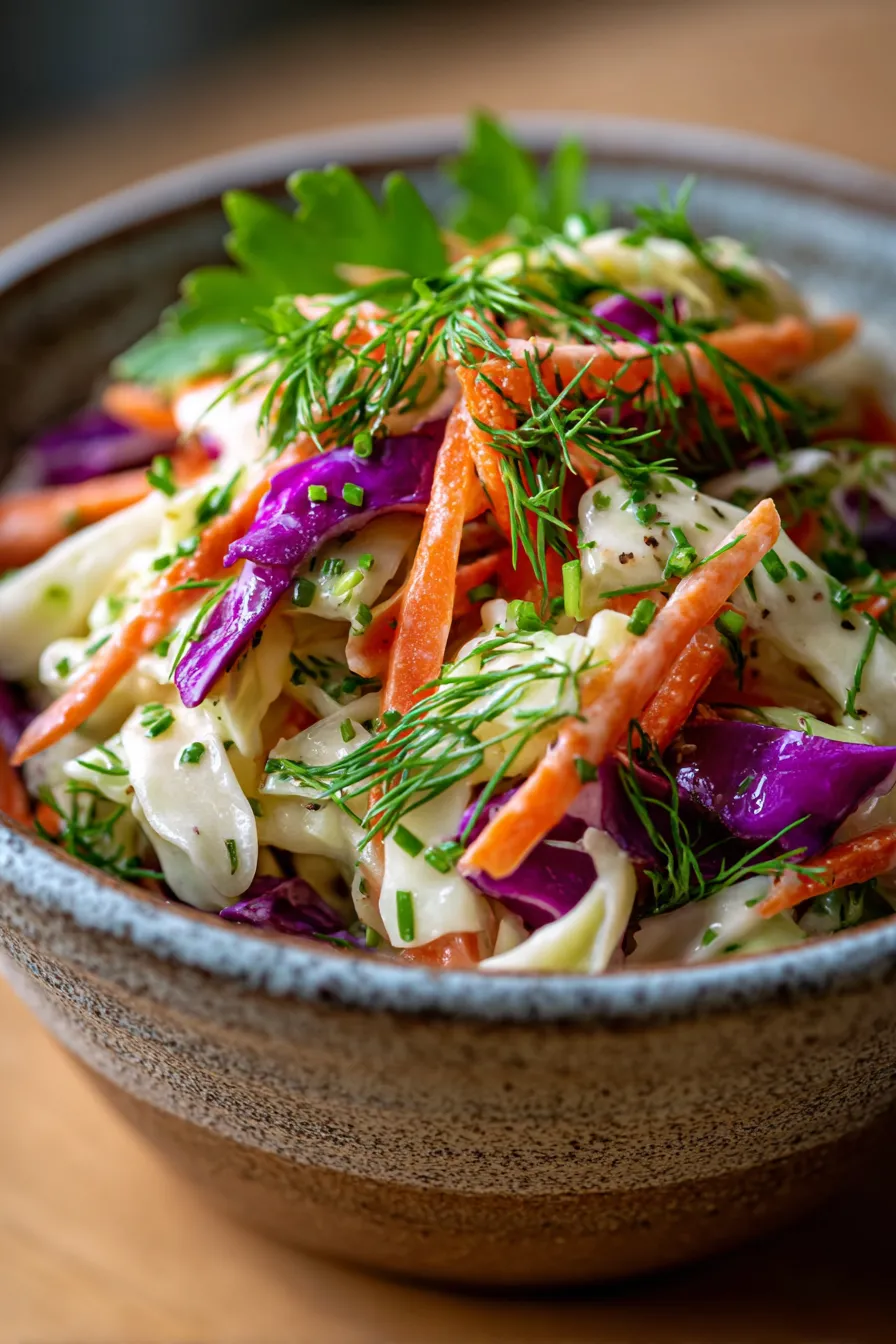 Creamy Herb Coleslaw with Chives-texture-closeup