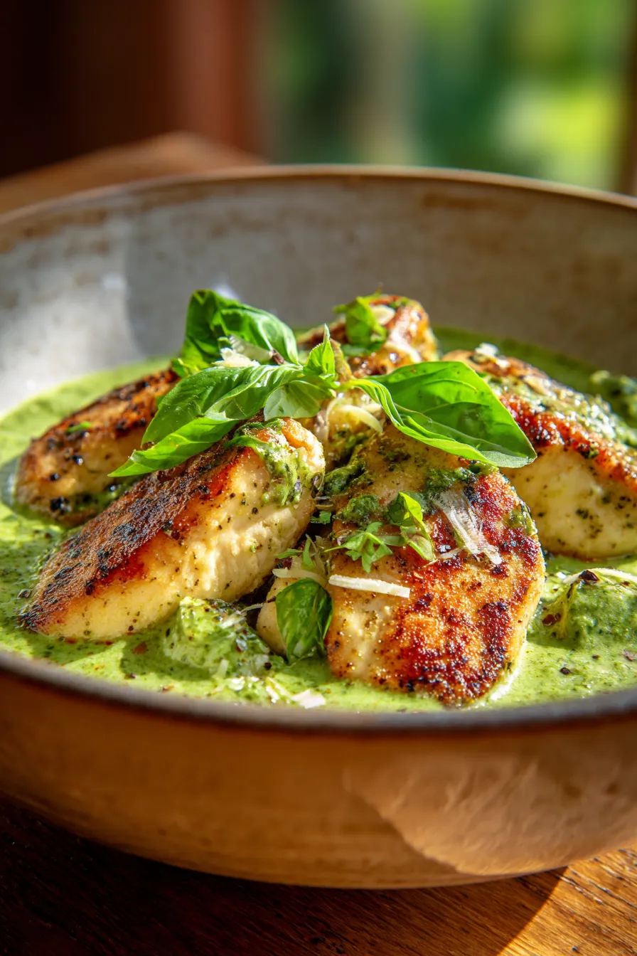 Creamy Pesto Chicken Recipe-familydinner-comfortfood