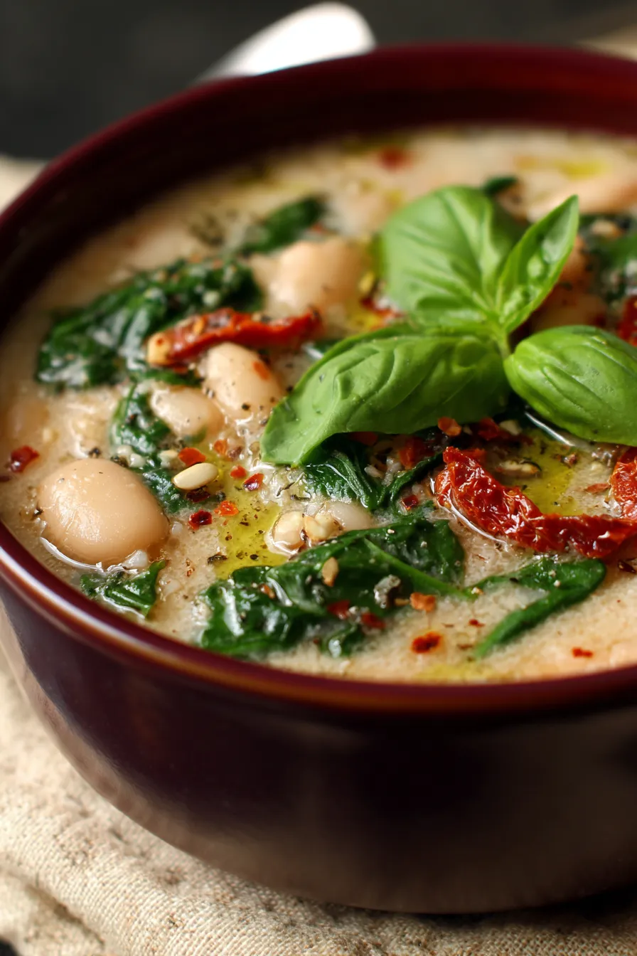 Creamy Tuscan White Bean Soup (One-Pot Comfort Meal)-ingredients-layout