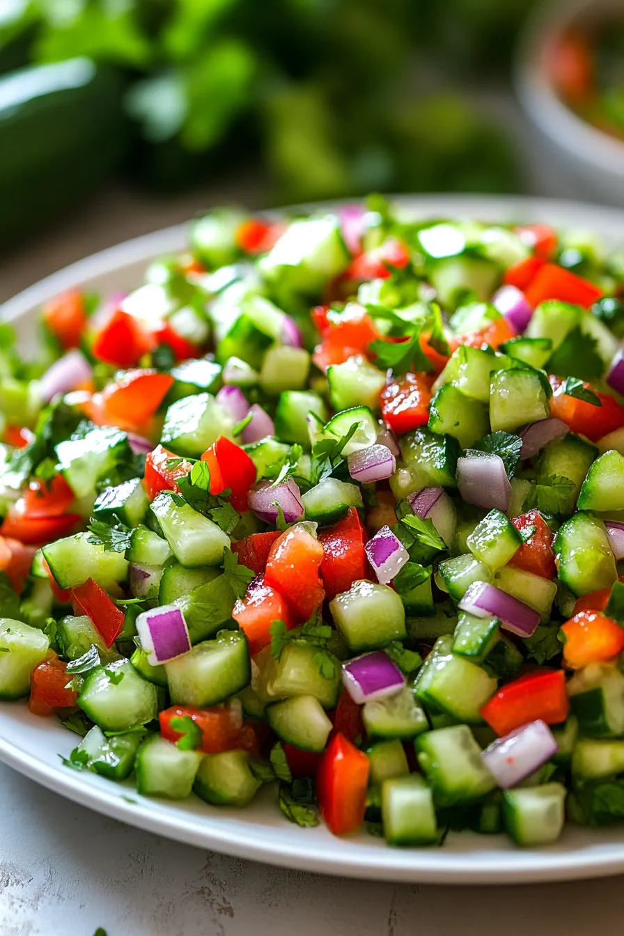 cucumber salsa-close up-texture