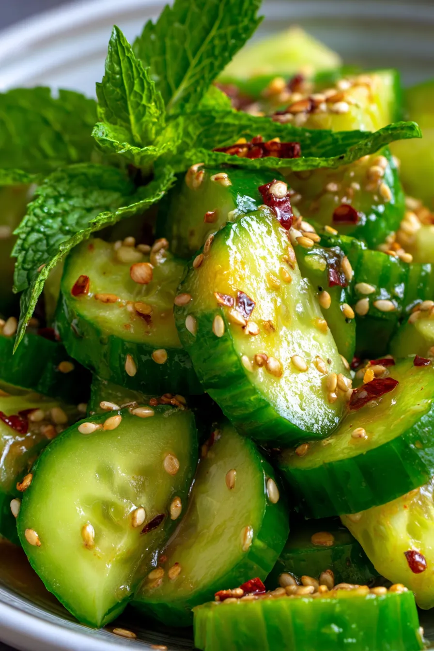 Easy Asian Cucumber Salad-ingredients-bowl-side