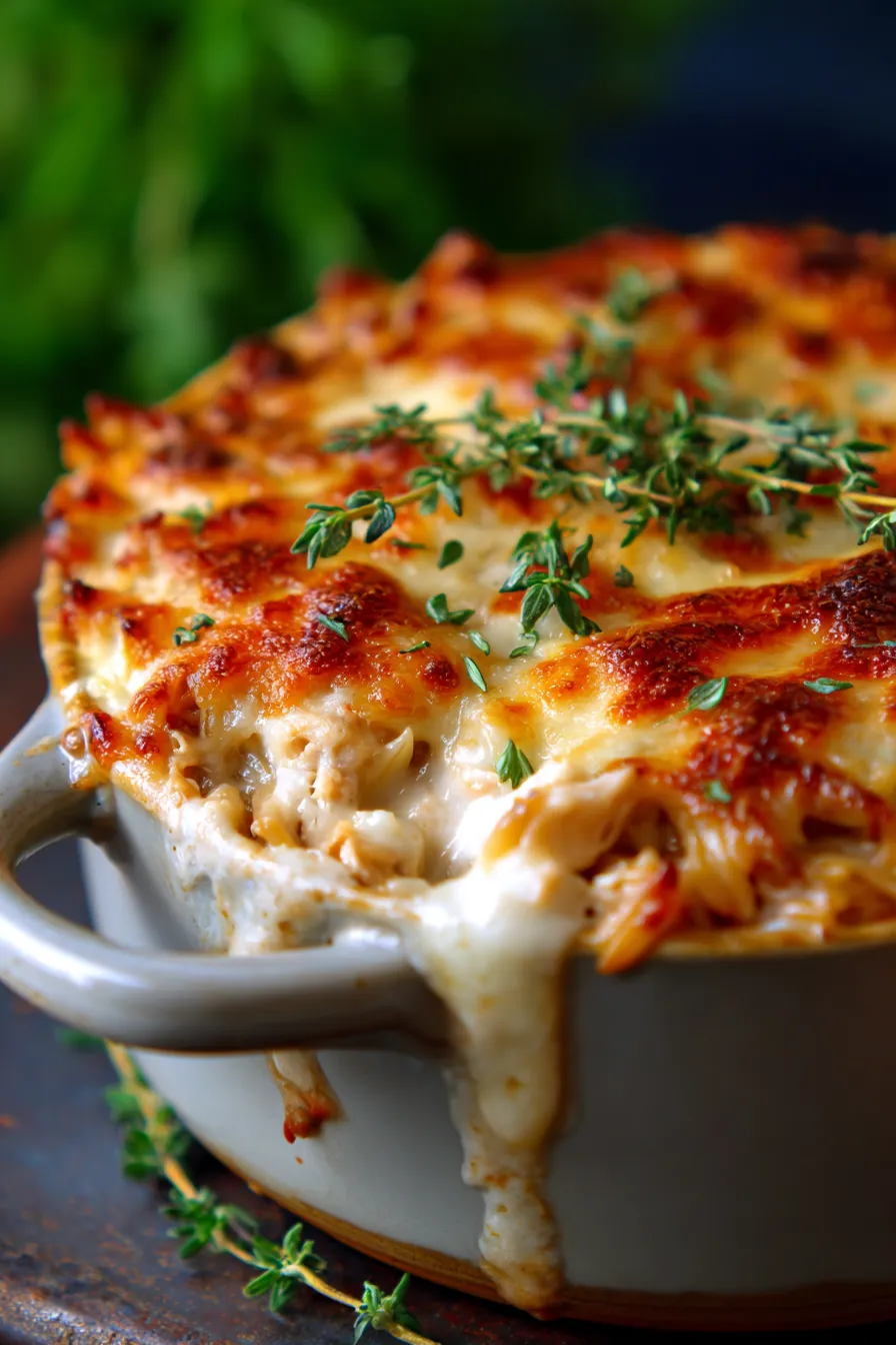French Onion Chicken Orzo Casserole-ingredients-prep-shot
