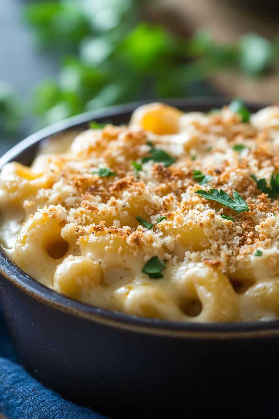 Garlic Butter Mac and Cheese-serving-spoonful