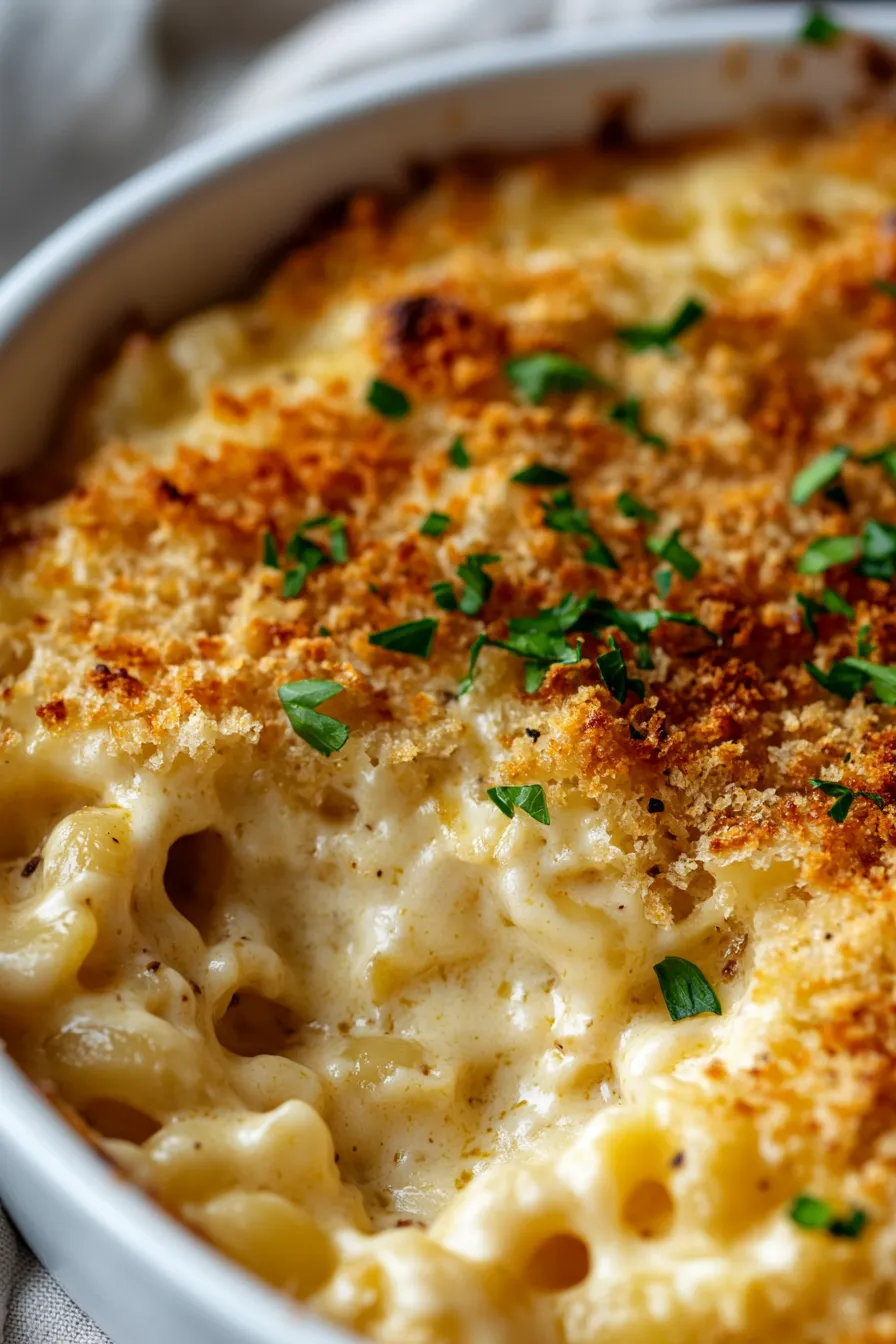 Garlic Butter Mac and Cheese-texture-closeup