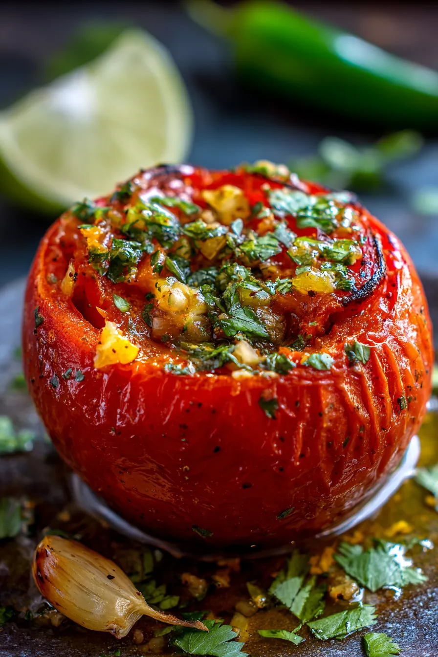 Garlic roasting sheet pan close-up