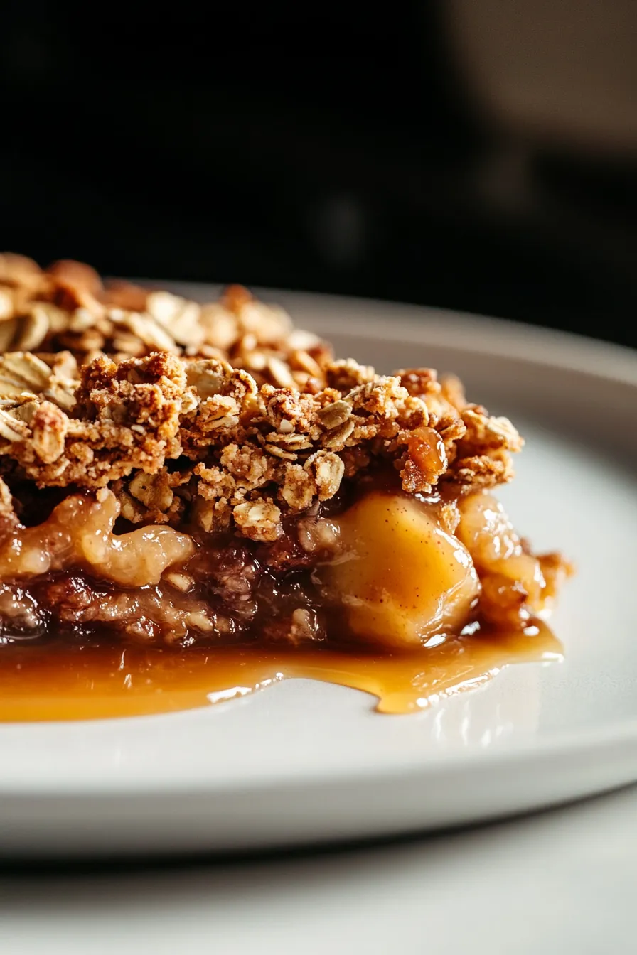 Granola Crumble-caramel drizzle-overhead