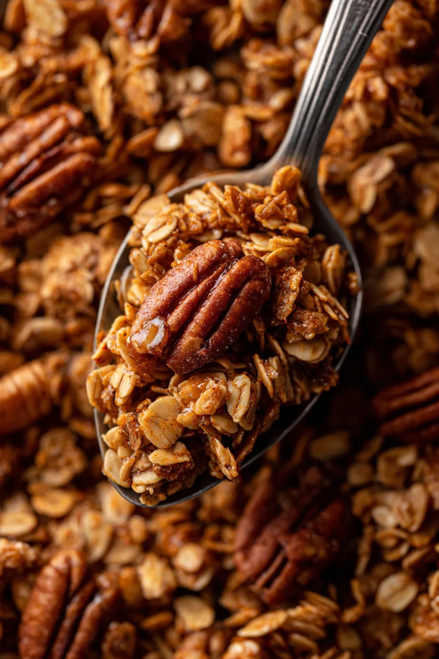 Granola ingredients overhead
