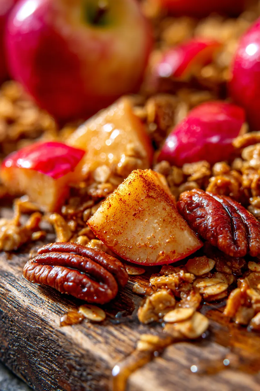 Granola with Roasted Apples & Cinnamon-serving-yogurt