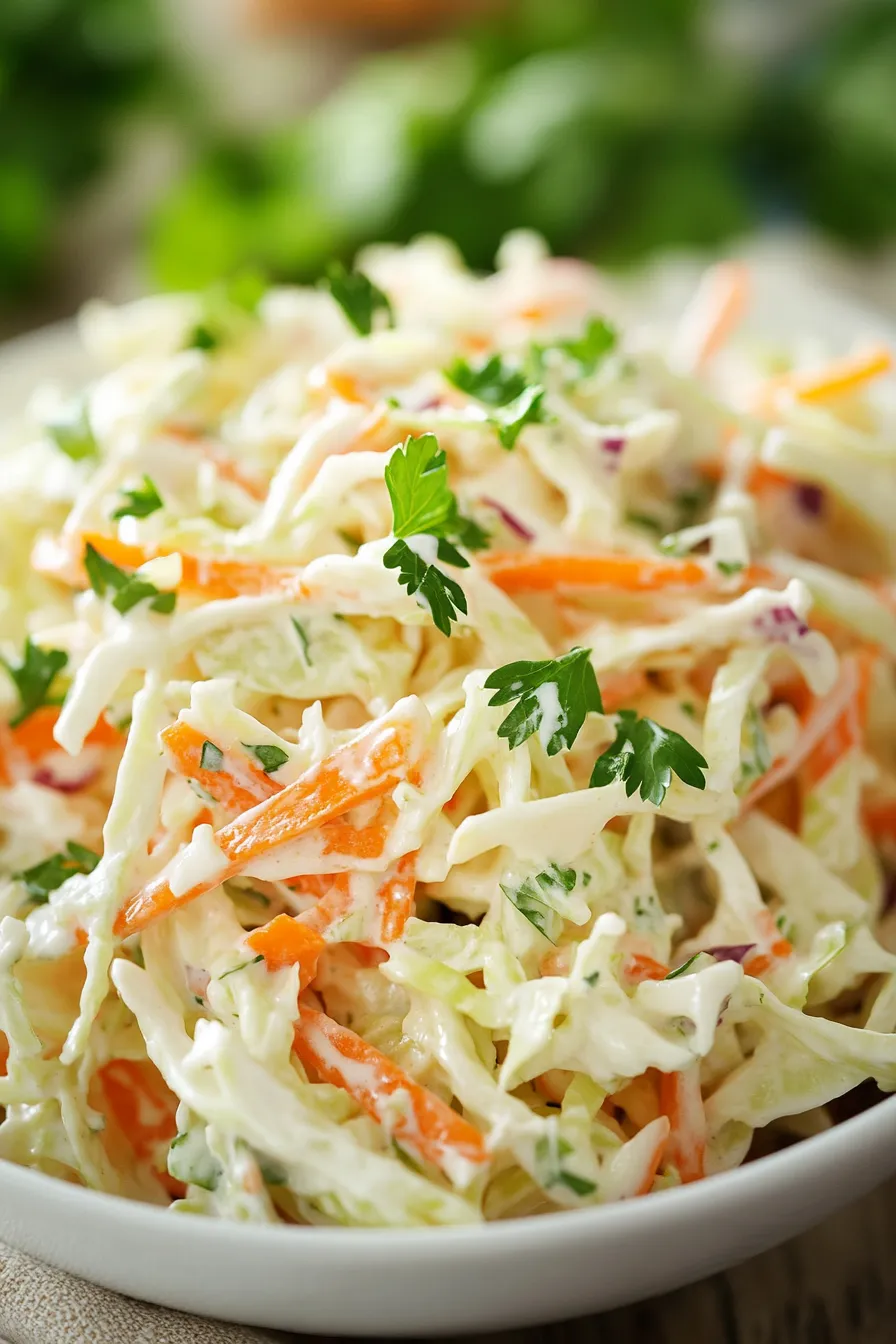 Greek Yogurt Coleslaw — Light & Creamy-close-up-texture