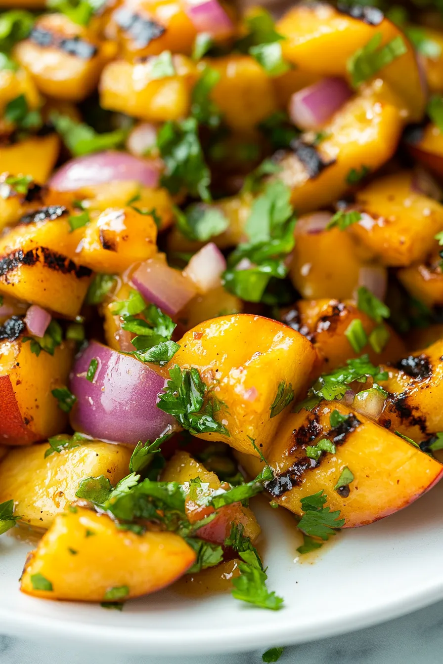Grilled Peach & Red Onion Salsa-serving