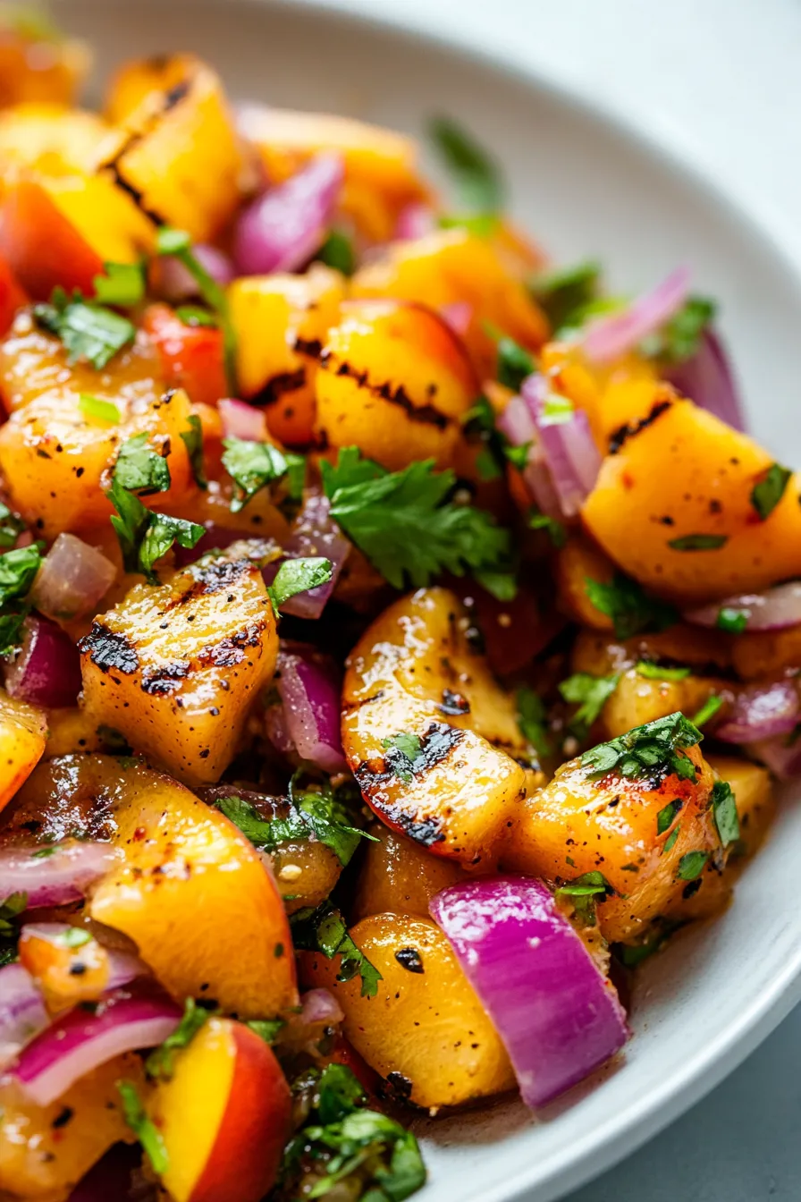 Grilled Peach & Red Onion Salsa-texture