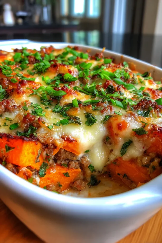 Healthy Ground Turkey Sweet Potato Casserole | Meal Prep