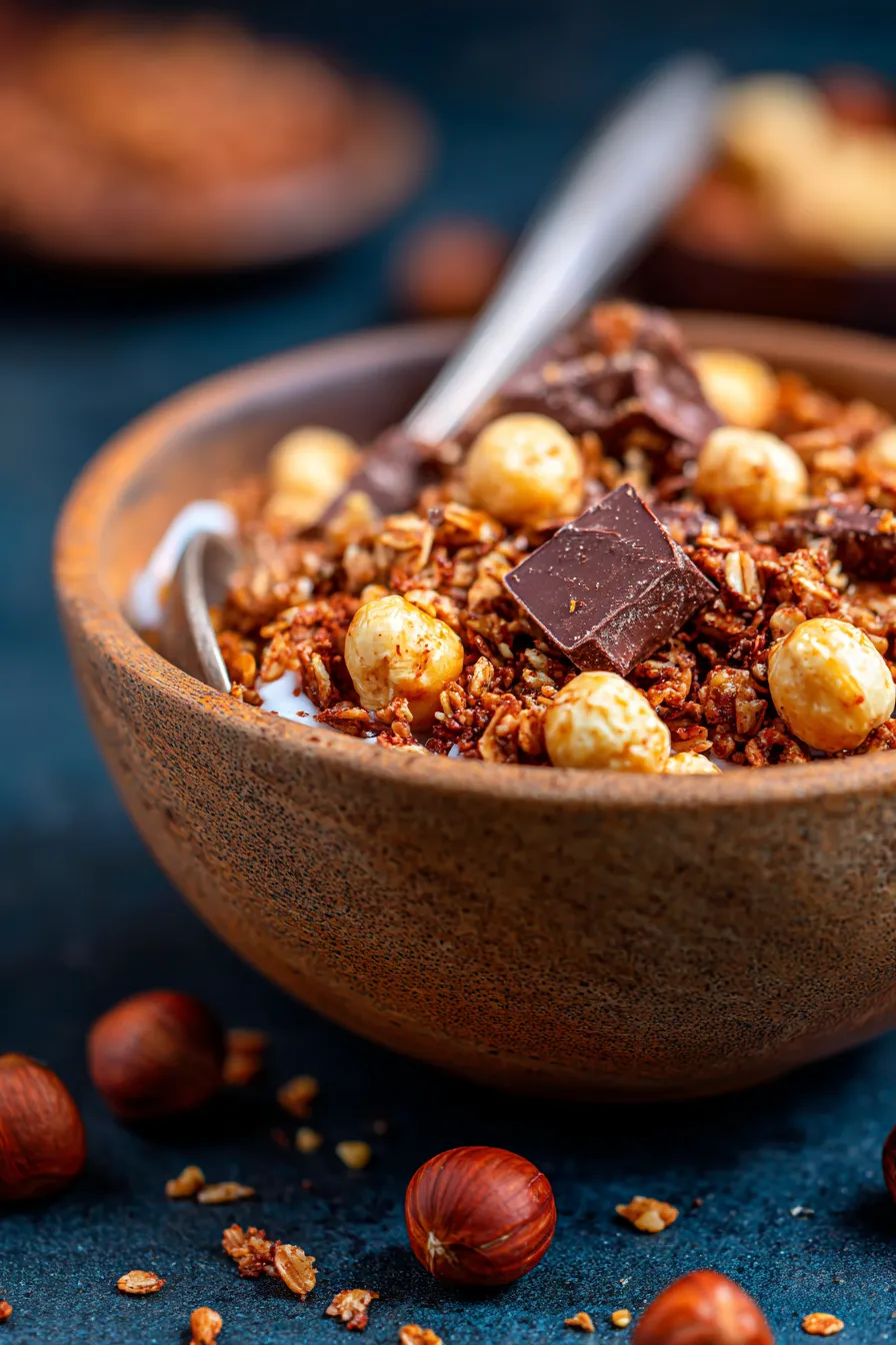 Hazelnut Chocolate Granola-serving-plate