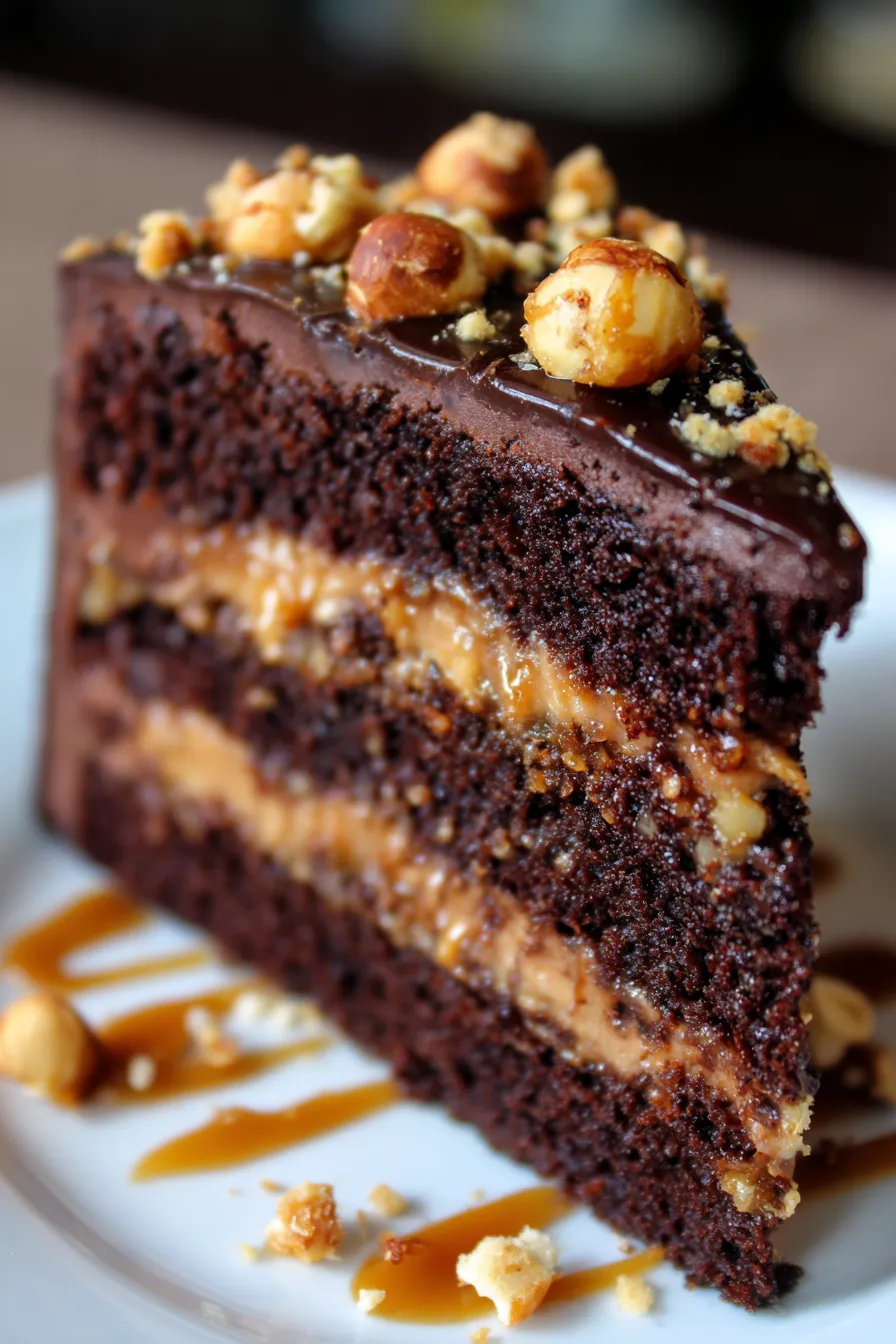 Hazelnut Crunch cake top view