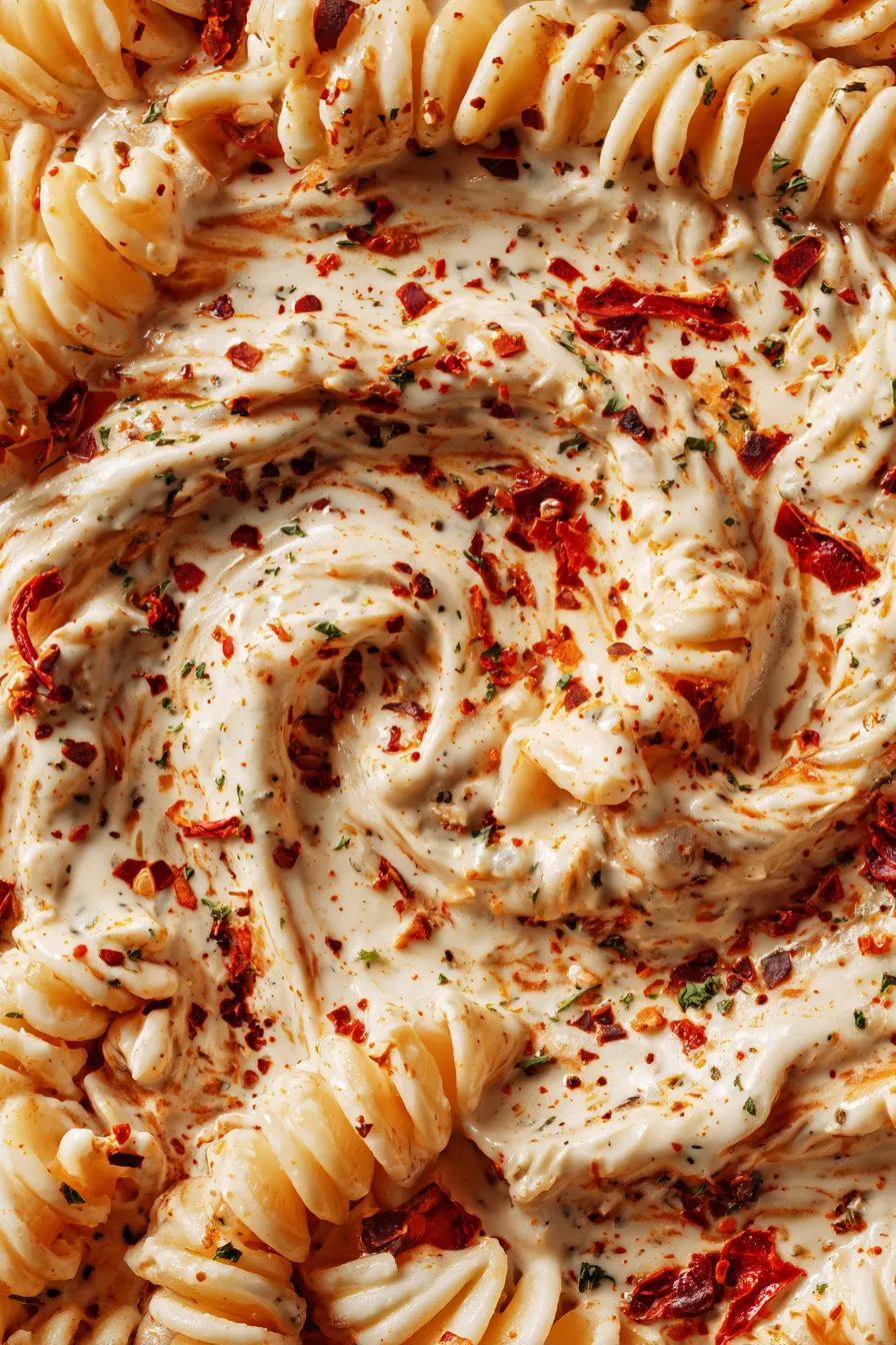 homemade Alfredo preparation step