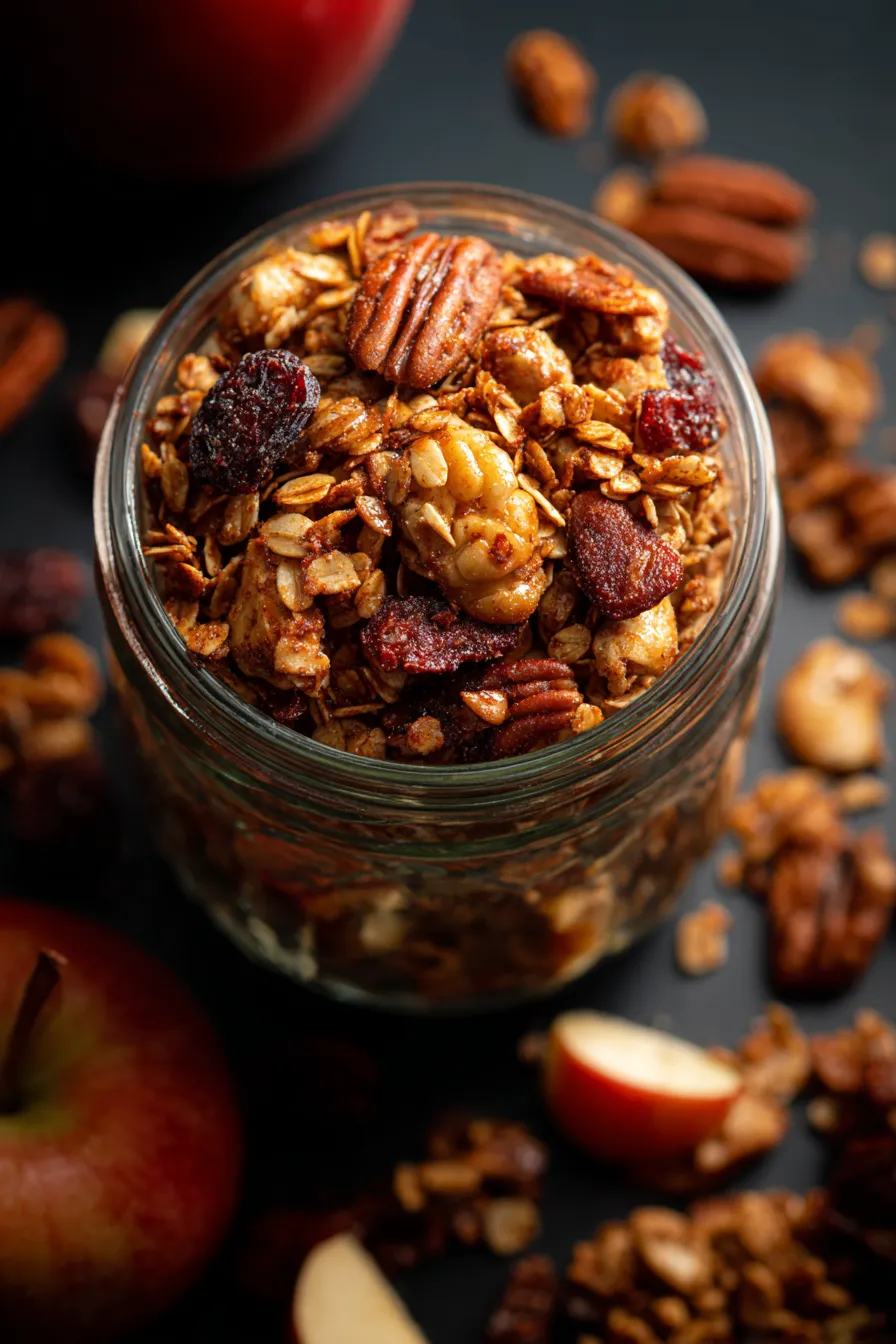 homemade granola baking sheet overhead view