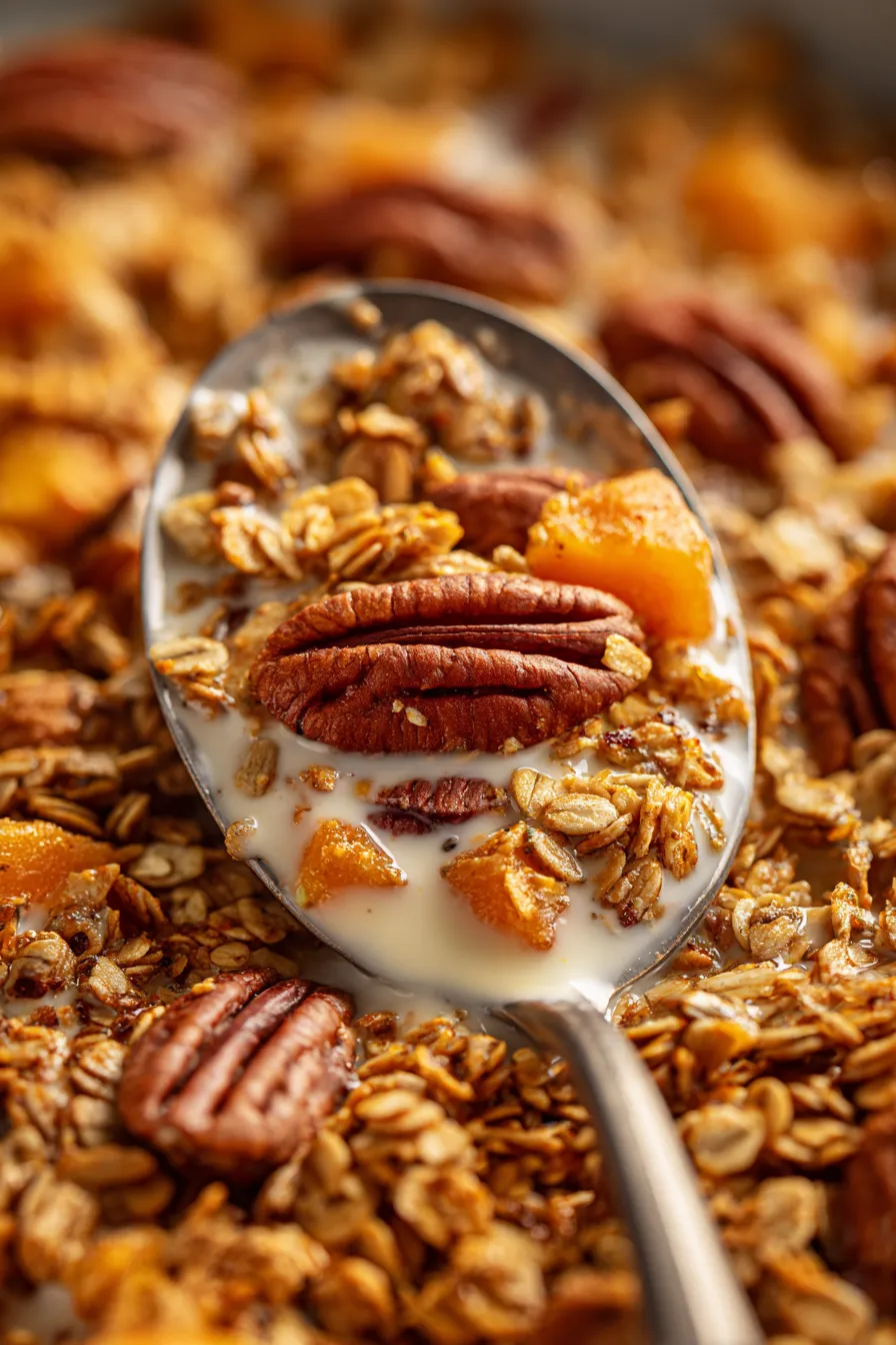 Homemade Granola on baking sheet