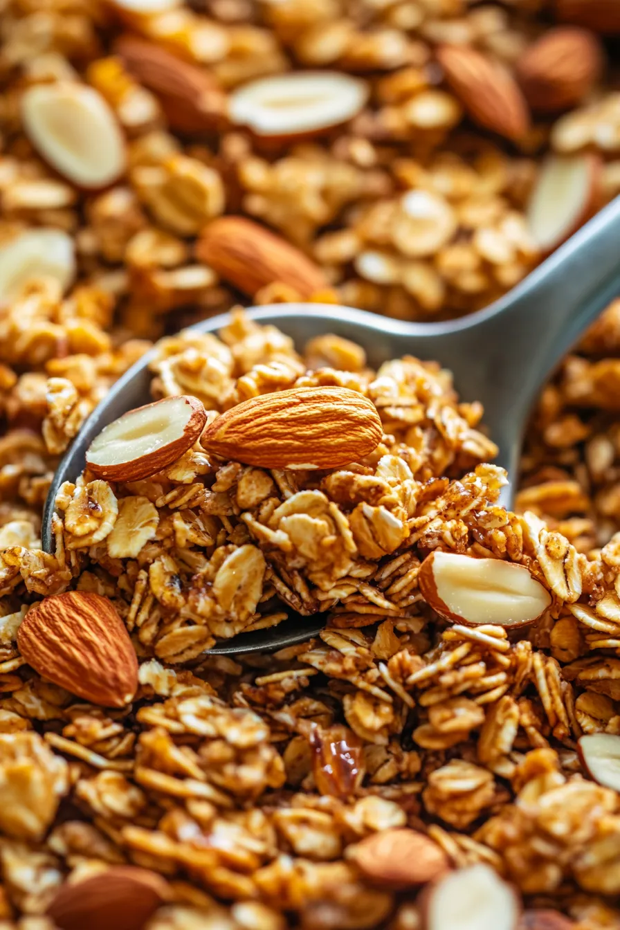 Homemade Granola-texture-closeup-golden